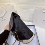 Prada Black Quilted Nylon Vintage Shoulder Bag Black 28Cm - Image 6