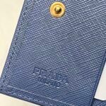 Prada Small Saffiano Lux Leather Flap Continental Triangle Navy Blue Wallet 10Cm - Image 5