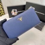 Prada Large Saffiano Leather Wallet Bluette 19Cm 1Ml506 Qwa F0016 - Image 6