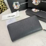 Prada Large Saffiano Leather Wallet Black 19Cm 1Ml506 Qwa F0002 - Image 3