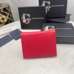 Prada Small Saffiano Lux Leather Flap Continental Triangle Red Wallet 10Cm - Image 8