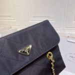 Prada Black Quilted Nylon Vintage Shoulder Bag Black 28Cm - Image 10