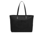 Prada Nylon Tote With Embroidered Logo Black 32Cm