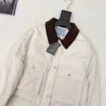 Prada Cropped Jacket Technical Canvas White - Image 3