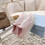 Prada Double Wheel Re Nylon Gabardine Sneakers Alabaster Pink 1E260M 3LFX F0E18 F 050 - Image 4
