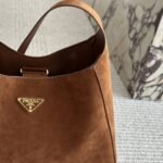 Prada Suede Leather Hobo Bag 34cm - Image 4