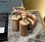 Prada High Heeled Satin Sandals Pink - Image 5