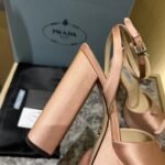 Prada High Heeled Satin Sandals Pink - Image 4