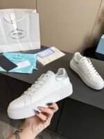 Prada Sneaker In White Leather With Silver Logo - Image 6