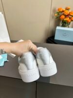 Prada Sneaker In White Leather With Silver Logo - Image 5