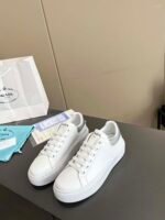 Prada Sneaker In White Leather With Silver Logo - Image 3