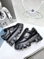 Prada Soft Padded Nappa Leather Lace Up Shoes Black 1E119N 2Dl8 F0002 F 055 - Image 2