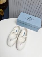 Prada Soft Padded Nappa Leather Ballerinas White - Image 6