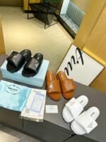 Prada Soft Padded Nappa Leather Slides Brown - Image 9