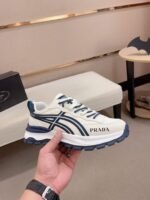 Prada Sport Sneaker Curved Line Blue And Beige - Image 4