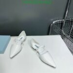 Prada Leather Ballet Flats White - Image 5