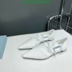 Prada Leather Ballet Flats White - Image 7