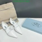 Prada Leather Ballet Flats White - Image 8