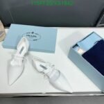 Prada Leather Ballet Flats White - Image 9