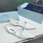 Prada Leather Ballet Flats White - Image 10
