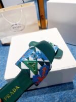 Prada Jacquard Logo Slides Green - Image 4