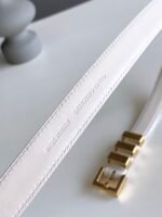 Saint Laurent Black 3 Passants Belt White And Gold 3146292551 - Image 2