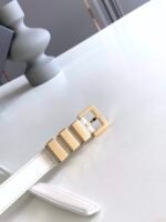 Saint Laurent Black 3 Passants Belt White And Gold 3146292551 - Image 3