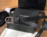 Saint Laurent Monogram Celtic Leather Black And Silver Belt 0400017970125 - Image 6