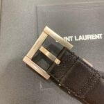 Saint Laurent Cassandre Belt With Square Buckle In Smooth Leather 634437Boo0E1000 - Image 3