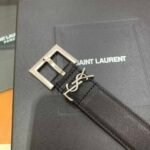 Saint Laurent Cassandre Belt With Square Buckle In Smooth Leather 634437Boo0E1000 - Image 4