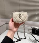 Saint Laurent Quilted Mini Bag With Zip White 12Cm - Image 2