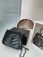 Saint Laurent Niki Vintage Leather Chain Wallet Black 19Cm 583103 0En04 1000 - Image 2