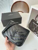 Saint Laurent Niki Vintage Leather Chain Wallet Black 19Cm 583103 0En04 1000 - Image 8