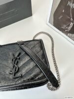 Saint Laurent Niki Vintage Leather Chain Wallet Black 19Cm 583103 0En04 1000 - Image 4