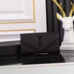 Saint Laurent Cassandra Large Flap Wallet Black Hardware 19 cm - Image 2