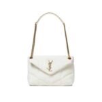 Saint Laurent Small Loulou Boucle Bag White 23Cm