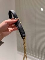 Saint Laurent Vinyle Round Camera Bag In Chevron Quilted Grain De Poudre Embossed Leather 18Cm 104361Gf071000 - Image 4