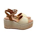 Louis Vuitton Helios Wedge Sandal Raffia Brown