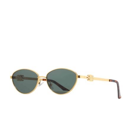 Celine Butterfly Cat Eye Sunglasses With Logo In Green