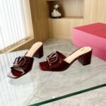 Valentino Vlogo Signature Slide Sandal Burgundy - Image 6