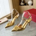 Valentino Vlogo Signature Slingback Pump In Gold - Image 6