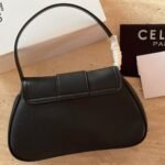 Celine Medium Polly Bag In Supple Black 31Cm 115633Fdu 38No - Image 6