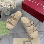 Gucci Women’s Slide Sandal Oatmeal 816380 Aaduo 9511 - Image 6