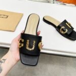 Gucci Women’s Logo Embellished Slide Sandals Black - Image 6