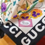 Gucci Floral Print Silk Scarf In Ivory In Black And White 90Cm 7438763G0019260 - Image 5