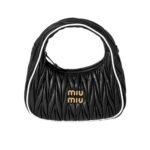 Miumiu Wander Matelassé Bag Black And White 20Cm