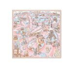 Louis Vuitton Vivienne 90 Speedy Square Silk Scarf Light Pink 90Cm M79155