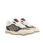 Gucci Women’s Re Web Sneaker Original Gg Canvas Beige And Blue ‎787476 Aadhw 9552