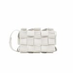 Bottega Veneta Fringe Cassette Crossbody Bag White 22Cm