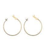 Saint Laurent Ysl Logo Big Round Earrings Gold